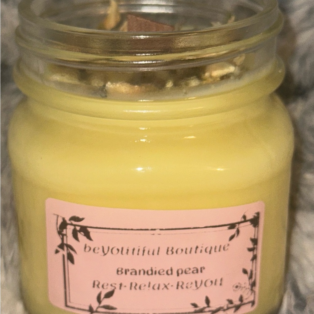Brandied pear 8oz soy wax candle